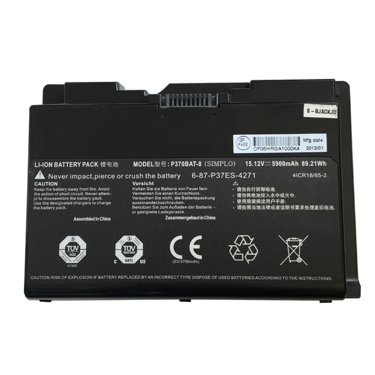 CLEVO Аккумуляторная батарея для Clevo P370EM