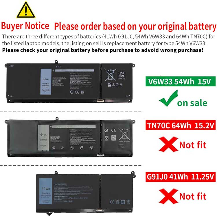 DELL V6W33 Аккумуляторная