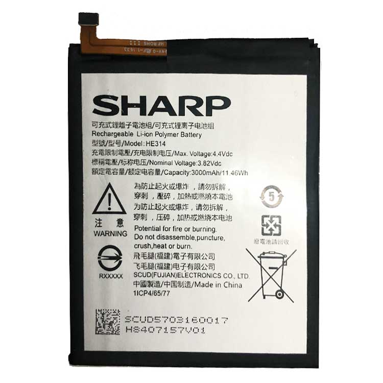 SHARP HE314 Wiederaufladbare Batterien