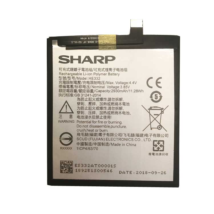 SHARP HE332 Wiederaufladbare Batterien