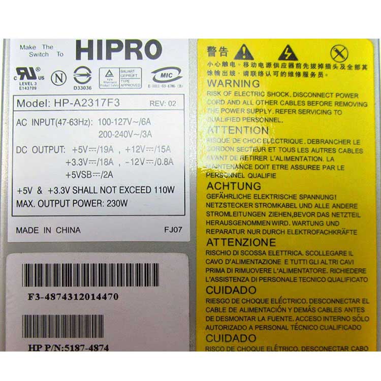 Netzteile für DELL Hipro HP-P3017F3 LF